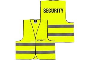 Shirt-Panda Warnweste · Gelb Orange · beidseitig Bedruckt auf Brust und Rücken · Ordner, Security, Brandschutzhelfer · große Auswahl · Reflektionsstreifen · 025 Security (Gelb) XL