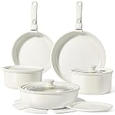 GiPP Frying Pan and Saucepan Set with Non-Stick Ceramic Coating &ndash; 15 Piece Set with Detachable Handles, Non-Toxic, Suitable f