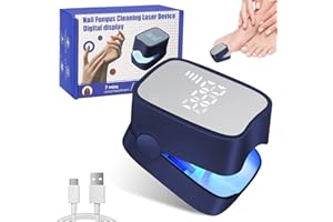 GLAUSTALOS Dispositivo Trattamento Laser Micosi Unghie, Dispositivo Laser dei Funghi Unghie Indolore per Mani e Punta Migliorare Unghie Danneggiate 7 Minuti al Giorno, Luce Infrarossa 910nm e Blu 460nm