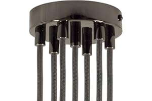 creative cables - Kit Rosace métallique cylindrique à 7 Trous - Cylindrique, Perle Noire