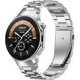GIOPUEY Straps Compatible with OnePlus Watch 3/2/2R, Stainless Steel Strap [Wear-Resistant] Bracelet &ndash; Silver