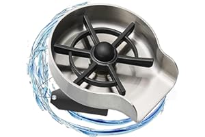SILVOTEK Rince Verre Evier - Acier Inoxydable Glass Rincer Lave Bouteille Lave Gobelet Automatique, Lave Verre Evier Rince Verre pour Bar et Cuisine