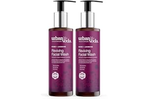Urban Veda Reviving Anti Aging Face Wash | For Mature, Tired & Wrinkled Skin | Contains Organic Rose Water & Jasmine oil | Rose Flower Oil and Arjuna Extract | Simple Face Wash Women and Men |2x150ml