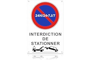 TAKULA 30 * 20CM Panneau Interdiction de Stationner, Panneau Stationnement Interdit, Panneaux Métalliques Réfléchissants - Imperméable et inoxydable