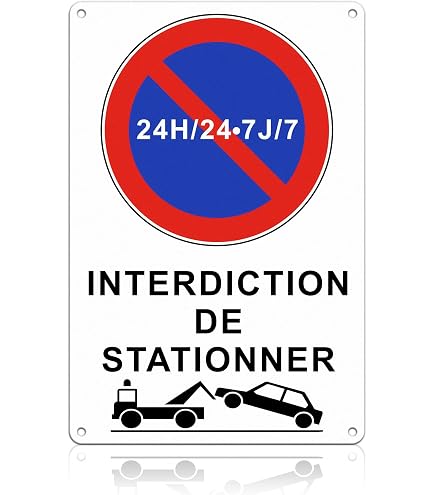 Cartello 'Posto Riservato Giorno E Notte' 230 Mm, Alluminio Dibond 3 Mm, Produzione Francese - 4