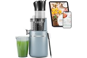 AAOBOSI Extracteur de jus AOBOSI 200W-Extracteur de jus de fruits et légumes avec fonction inversée et deux tailles de filtre-Juicer machine-Extracteur jus avec puce intelligente-Presse-agrumes Bleu.