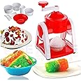 VORTEXA Ice Gola Maker Machine Manual ice Gola Slush Maker Machine with Sharp Blades Ice Crusher Snow Grinder Crusher 3 Bowl Baraf ka gola banane wali machine 1 Glass, 6 Sticks and 1 Dish