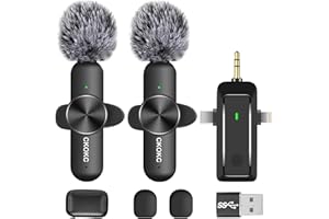 GRTPRTS Lavalier Mikrofon Wireless für iPhone – Android-Kamera-Laptop-Pad, Kabelloses Mikrofon für Gesang, Podcast, Vlog, YouTube, TikTok, Livestream, professionelles Aufnahme-Mini-Mikrofon