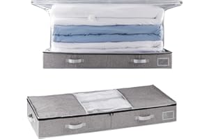 TAILI Bolsas de almacenamiento al vacío con caja, ahorro de espacio, diseño 2 en 1, 105 x 43 x 15 cm, para edredones, ropa, ropa de cama, caja de almacenamiento plegable debajo de la cama, ahorra un