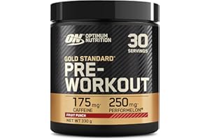 ‎OPTIMUM NUTRITION Optimum Nutrition Gold Standard Pre-Workout Energy Drink Pulver, Geschmack Fruit Punch, 330g, 30 Portionen
