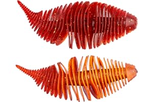 THKFISH Señuelos Pesca Vinilos de Pesca Mar Señuelos Landos Weedless Worms Bellows Señuelos de Pesca para Trucha lubina lucioperca 80 mm-6 Piezas,100 mm-5 Piezas