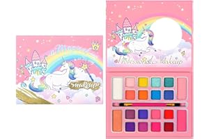 MockTota trucchi per bambina, valigetta trucchi e lavabili per bambini, kit di trucco da Halloween per bambini, kit di trucco da principessa DIY per bambina, Regali adorabili per bambine (20 Couleur)
