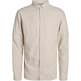 JACK &amp; JONES Erkek Jprccmaze LINEN SHIRT L/s Button DOWN LN G&ouml;mlek