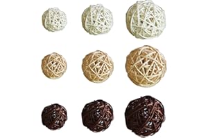 LULULLABY 30pcs Rattan Balls Wicker Ball, Decorative Orbs Vase Fillers, Aromatherapy Accessories, DIY Vase Bowl Filler Ornaments Aroma Dffuser Balls, for DIY Craft Wedding Table Decoration Baby Shower