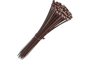 intervisio Bridas de Plastico para Cables 200mm x 4,8mm / Color Marrón / 100 Piezas de Colores Marrones