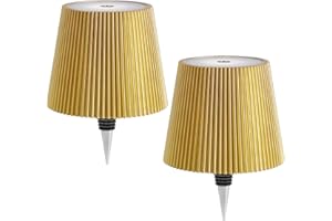 AIMARS Wireless Bottle Lamp, LED Wine Bottle Lamp, Rechargeable Touch Control Wireless Bottle Lampshade with 3 Color Temperatures, for Bedroom, Restaurant, Bar (Gold, 2-Pack)