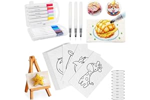 Quixion Magic Puffy Paint, 3d Drawing Magic Schwamm Leinwand, Diy Puffy Texture Paper Magics-Puffs PaintArt Magisches Textur-Malset 12 Farben Stifte, Magisches Puffy Paint FüR Schaumtextur Malerei
