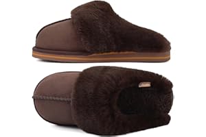 KuaiLu Zapatillas Casa Mujer Invierno Caliente Peluche Piel Cerradas Pantuflas Comoda Peludas Memory Foam Slippers Antideslizante Goma Suela