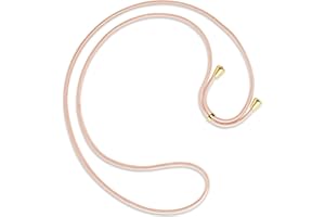 mtb more energy® Cuerda de Repuesto para Collar Smartphone - Rosa melocotón - Incluyendo Tapas Protectoras (Oro) - Cuerda de Intercambio Tirante Cadena Banda