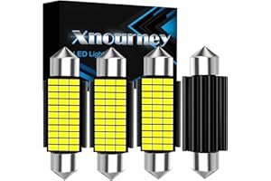XNOURNEY Xnouney 4pcs Ultima 12-24V 211-2 212-2 578 lampada a forma di ventilatore LED, 6500K bianco 33SMD-3014 chipset LED lampadina, CANBUS errore 1.61 "41mm per lampade a cupola interne