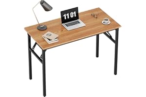 sogesfurniture Tavolo pieghevole, Scrivania da studio per ufficio, Tavolo da pranzo per workstation, Nessuna installazione necessaria, 80x40x75cm, Teak&Nero BHEU-LP-AC5YB-8040