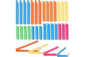 ROSEWINEC 32 Stück Verschlussclips,Lebensmittel Clips Kunststoff 7/9/11/16 cm Verschlussklammern Plastik Mehrere Farben, Tütenclips Bunt Küche Wiederverwendbar Tütenclips für Verpackung Süßigkeiten Snacks