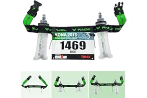 RACEPACE RaceFuel Triathlon Race Number Strap Running Belt with Pocket for Mobile Phone with Number Holder & 6 Holders Soft Flask or Gel for Jogging Cycling Marathons, Without bag + 2 x 250 ml flask, standard