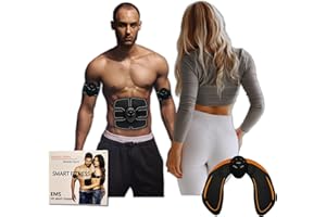 DAVELASA Electroestimuladores Musculares Pack de Aparatos para el Abdomen y los Glúteos. Electroestimulador de Glúteos y Abdominales para Hacer Ejercicio en casa. para Hombre y Mujer, Unisex.