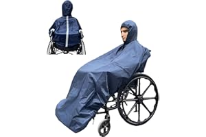 Fonakei Wasserdichter Rollstuhl Regencape, Regenponcho Für Rollstuhlfahrer, Elastischer Rock, Rollstuhlzubehör, Mac Ohne Ärmel, Maschinenwaschbar, Universalgröße, Marineblau