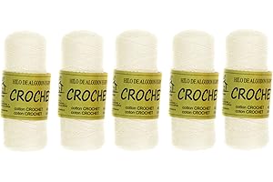 Hilo de Algodón perle para Ganchillo Crochet Amigurimi y otras labores Torrijo PERLE 5 zepelin (95 g * 5 unidades) color 43121 CRUDO