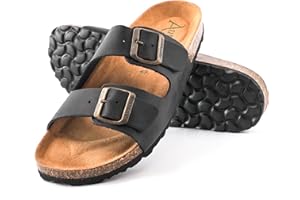 Pantoletten Herren Hausschuhe Sandalen Flip Flops Schlappen Latschen Pantoffel Gartenschuhe Freizeitschuhe Sommer Nubukleder Bio Anatomisch Atmungsaktiv Memoryeffekt Nikelfrei Bequeme Rutschfest