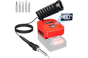 GZYZ Akku-Lötkolben-Set kompatibel mit Power X-Change 18V Akku, Tragbarer Lötkolben mit USB und Typ-C, Einstellbarer Temperaturbereich 180–480 °C für Heimwerkerarbeiten, Elektroarbeiten (Ohne Akku)