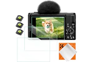 K&F CONCEPT 3 st skärmskydd kompatibelt med Sony ZV-1/ZV-1 II/ZV-E10 | Ultra klart härdat glas skärmskydd repfritt bubbelfritt ultrabeständigt PF17