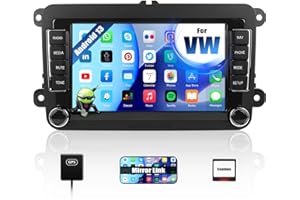 CAMECHO 1+32G Android 13 Autoradio per VW Golf 5 Golf 6 Polo Skoda Tiguan Touran Passat Jetta, GPS Bluetooth, Navigatore Stereo 2 DIN con Schermo da 7 Pollici con Mirror Link FM/RDS WiFi CANBUS+USB