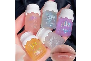 5 Colors Shimmer Lip Gloss Set Mrettick Hydrating Lip Glow Oil Cute Hydrating Tinted Lip Transparent Balm Set
