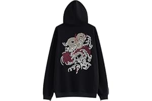 XYXIONGMAO Haftowana odzież uliczna smok bluzy z kapturem męska odzież techniczna bluza japońska czarna hip-hopowa grafika bluza z kapturem