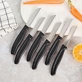 Aryıldız Mira Dişli Meyve Bı&ccedil;ak Seti, Siyah, 6 Par&ccedil;a, Paslanmaz &Ccedil;elik, Ergonomik Kopolimer Plastik Sap, 9 cm