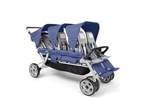 GAGGLE - Jamboree | Passeggino a 6 posti, Blu | Passeggino a 6 posti, pieghevole - Da 6 mesi a 4 anni - Imbracatura regolabile a 5 punti | Seggiolini regolabili | Parasole passeggino.
