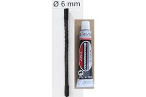 LANZZAS Guarnizione per porta del camino Ø 6 mm con colla separata cordoncino (Ø 6 mm 2,0 m con 2 tubetti di colla Fermit)