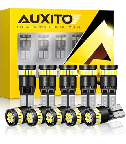 LUYED 194 LED Bulbs 900 Lumens Super Bright 12V 48-EX 3014 Chipsets T10 168 921 912 LED Light Bulb Used For RV Trailer Car Backup Reverse Lights Width Lamp,Xenon White,Pack Of 10