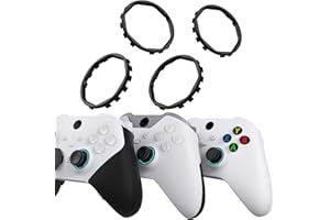 eXtremeRate 8 eckige Joysticks Accent Rings für Xbox One Elite, für Xbox Elite Series 2-/2-Core, Custom Zentierringe Ersatzteil für Xbox Series X/S Controller ASR-Version Shell-Schwarz