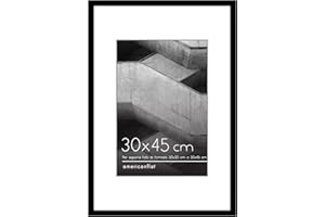 Americanflat Cornice 30x45 cm Nera - Cornice 20x30 cm con Passepartout o 30x45 cm Senza Passepartout - Cornice 45x30 cm con Bordo Sottile in PVC e Plexiglass - Verticale o Orizzontale