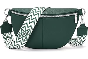 YISUOHOOM Riñonera Mujer Elegante Bolso Bandolera Cruzado Pequeño de PU Cuero Negro - Regalos Para Mujer