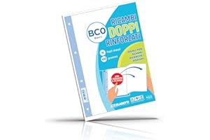 Blasetti - Ricambi DOPPI ideali per schemi, ricerche, disegni. Fogli formato A4 doppio, carta da 100gr, con fori d'archiviazione - BCO