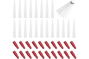 DYMHQ 40 Pièces Embouts de Cartouche, Buse de Pistolet à Calfeutrer avec Capuchons à Vis, Buse pour Silicone avec 10 Pièces Aiguille de Nettoyage, Embouts D'étanchéité en Silicone pour Pistolet à Calfeutrer