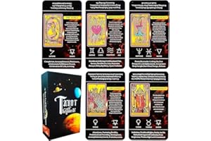QCFQCF Cartes de tarot pour débutants, cartes de tarot avec significations, jeu d'apprentissage de tarot, outil de divination de lecture