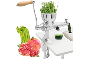 Moongiantgo Estrattore di Succo Manuale per Erbe di Grano Spremiagrumi in Acciaio Inox per Frutta e Verdura, Ventosa a Vuoto & 5,5CM Morsetto da Tavolo, di Sedano, Zenzero, Prezzemolo, Melograno, Uva