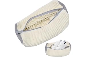 WSAMJIN Schuhbeutel Waschmaschine, Wiederverwendbar Schuhwaschbeutel Wäschenetz Schuhe mit 360° Reinigungsflaum Netzschuhe Wäschesack für Washing Machine, Dryer, alle Schuharten und Größen (Weiß)