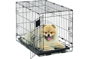 MIDWEST HOMES FOR PETS MidWest Life Stages Single-Door Folding Metal Dog Crate, 22 Inches by 13 Inches by 16 Inches