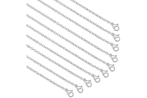 Teaaha 10 Stück Kette Silber Damen 45cm Edelstahl Halskette Edelstahlkette Mit Hummerverschlüssen Extender Kette Für Damen Herren Für Schmuck Machen DIY Zubehör